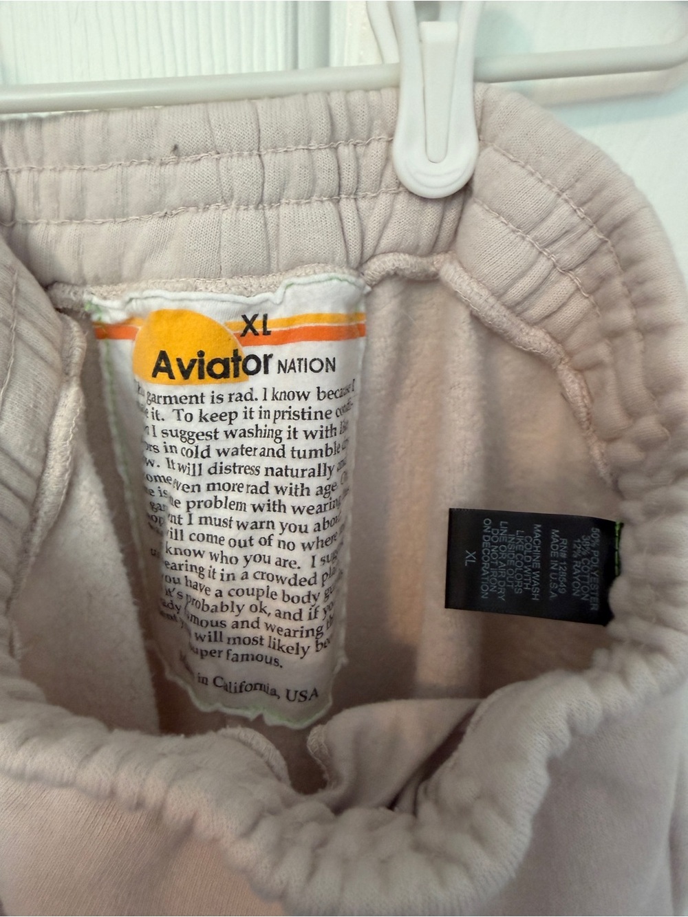 Aviator Nation Wide Leg Pocket Sweatpants in Dove - Women - Picture 5 of 5